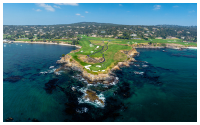 Aerial view of Pebble Beach